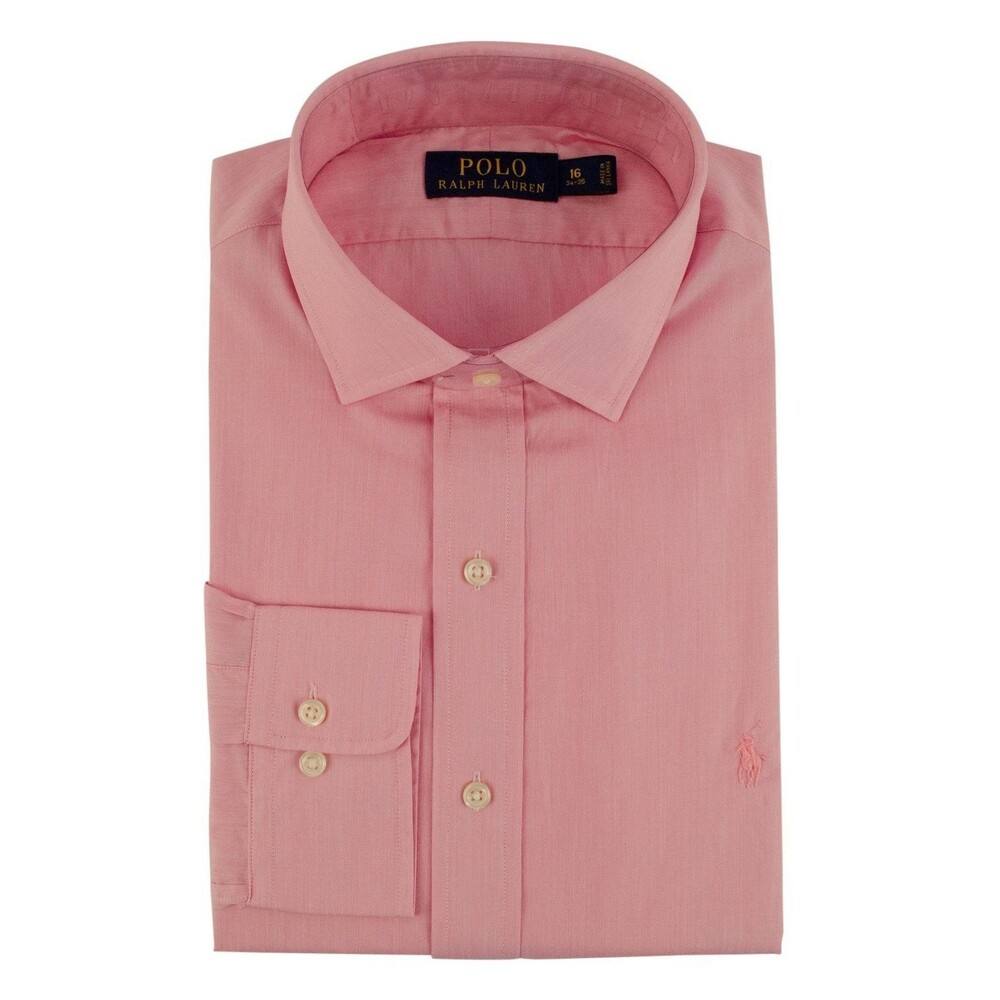 Polo Ralph Lauren Men's Estate Hairline Stripe Shirt (14.5(32-33), Pink/White)